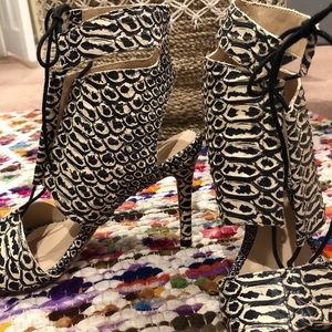 Loeffler Randall Printed Lace Up High Heel